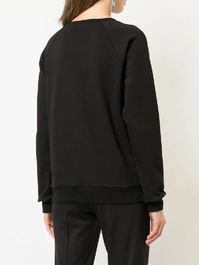 Shop Alexandre Vauthier Strawberry Embroidered Sweatshirt - Black