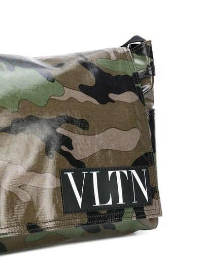 Shop Valentino Medium Vltn Messenger Bag In Green