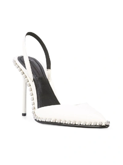 Shop Alexander Wang Studded Slingback Pumps In White
