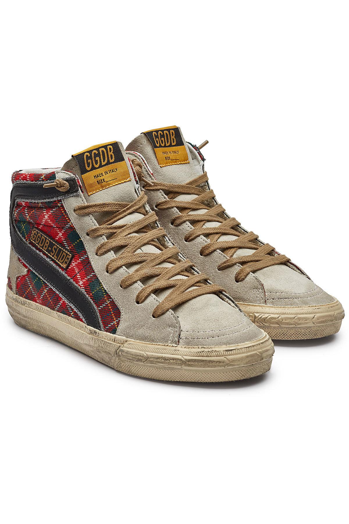 golden goose tartan sneakers