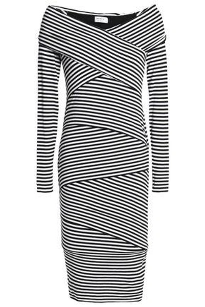 Shop Bailey44 Bailey 44 Woman Edamame Paneled Striped Stretch-jersey Dress White