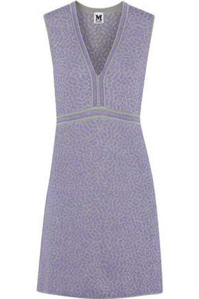 Shop M Missoni Woman Metallic Jacquard-knit Mini Dress Lavender