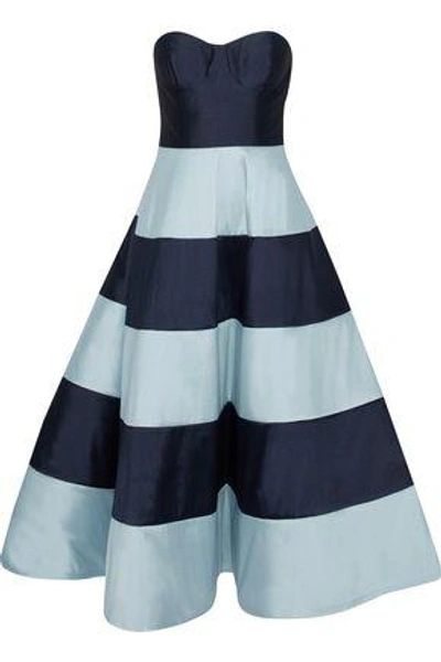 Shop Sachin & Babi Woman Nessa Strapless Two-tone Duchesse Satin-twill Midi Dress Sky Blue