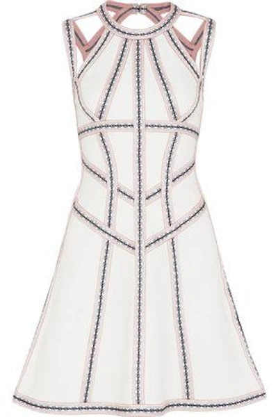 Shop Herve Leger Cutout Bandage Mini Dress In White