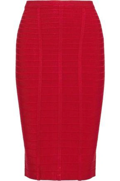 Shop Herve Leger Hervé Léger Woman Sia Bandage Skirt Red