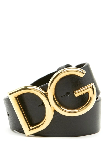 Shop Dolce & Gabbana 'dg' Belt In Black