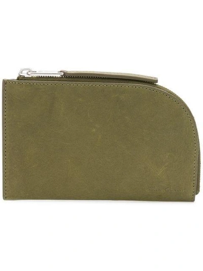 Shop Rick Owens Zipped Wallet - Green