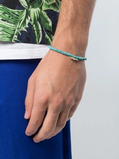 Shop Luis Morais Medium Croc Spacer Bracelet In Blue