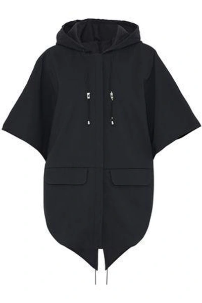 Shop Milly Woman Twill Hooded Jacket Black