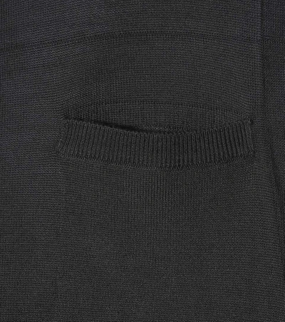 Shop Prada Cropped Wool Cardigan In Black