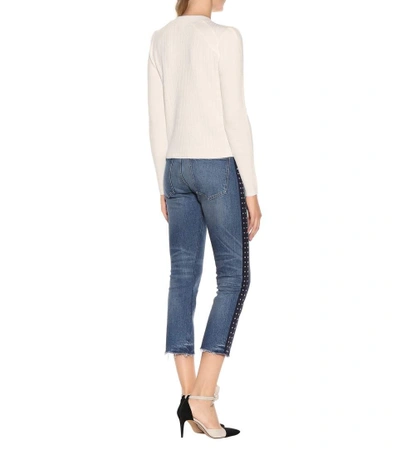 Shop Veronica Beard Simi Embellished Wool Sweater In White