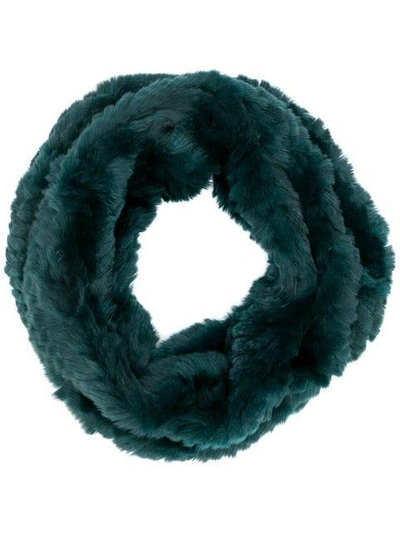 Shop Yves Salomon Accessories Snood Knitted Scarf - Green