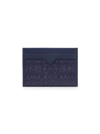 Shop Loewe Puzzle Embossed Card Holder In Navy Blue