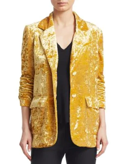 Shop Derek Lam 10 Crosby Oversize Velvet Blazer In Golden Honey