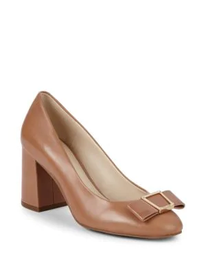 cole haan emory bow block heel pumps