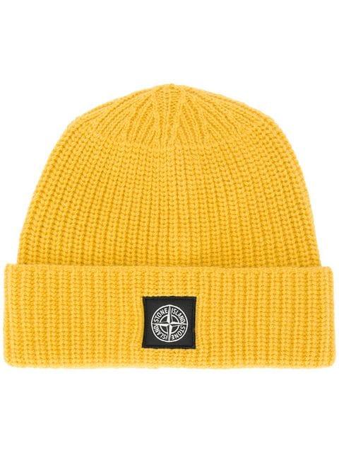 stone island beanie yellow