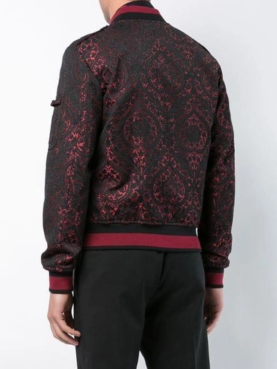 Shop Dolce & Gabbana Embroidered Bomber Jacket In Black