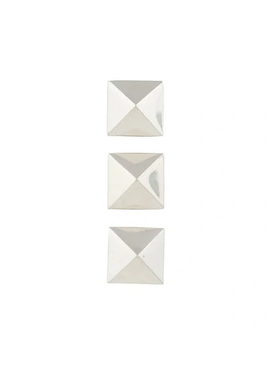 Shop Bunney Triple Square Brooch In Metallic