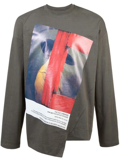 Shop Bmuette Asymmetric Graphic Print Sweatshirt In Green