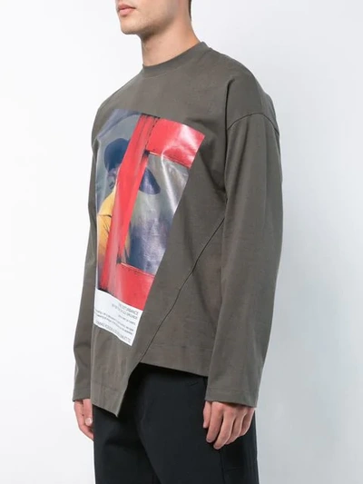 Shop Bmuette Asymmetric Graphic Print Sweatshirt In Green