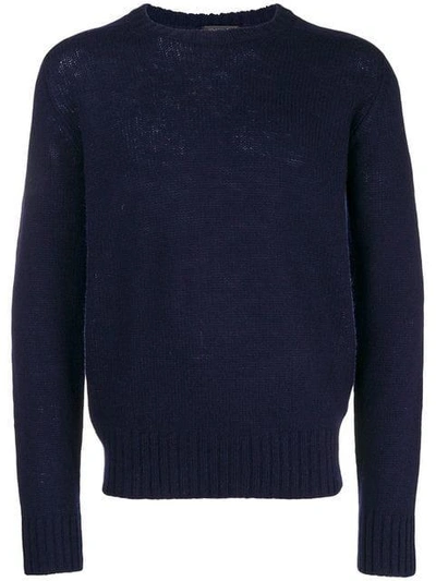 Shop Prada Plain Knit Sweater - Blue
