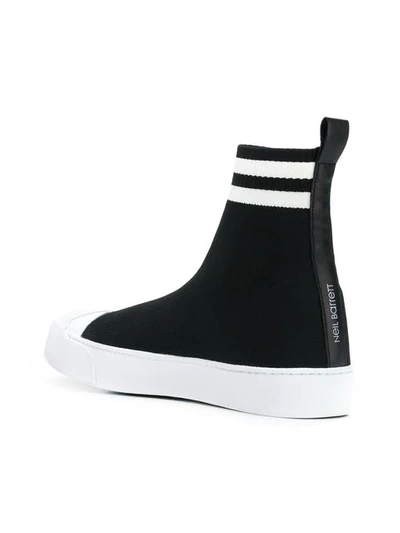 Shop Neil Barrett Skater Boot Hi-top Sneakers - Black