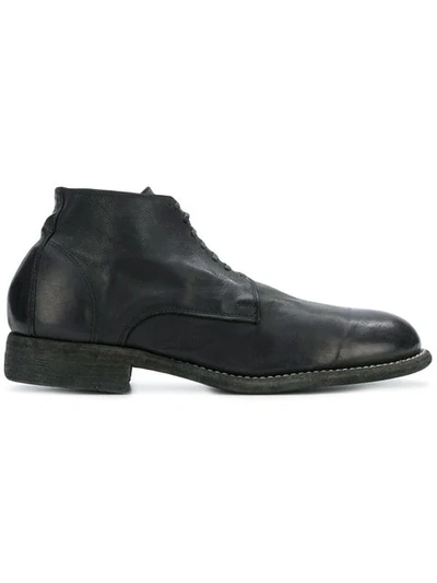 Shop Guidi Leather Desert Boot Shoes In Black