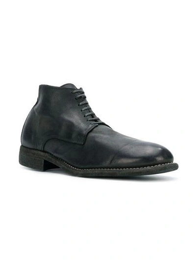 Shop Guidi Leather Desert Boot Shoes In Black