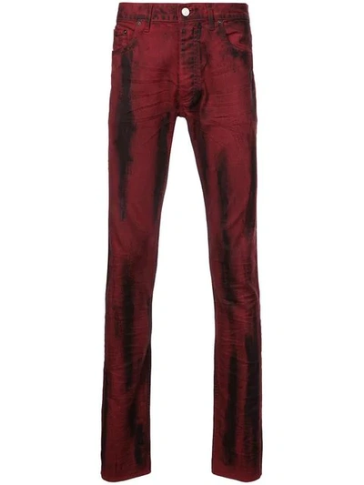 Shop Fagassent Distressed Bootcut Jeans - Red