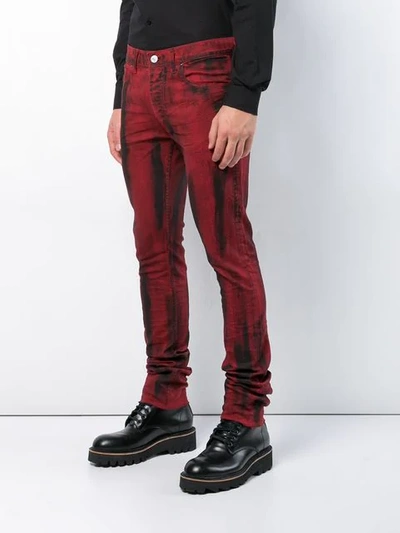 Shop Fagassent Distressed Bootcut Jeans - Red