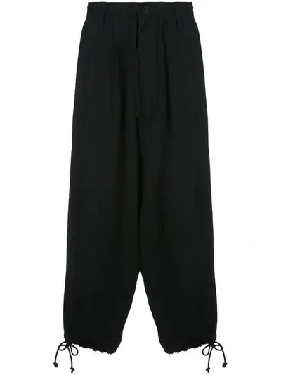 Shop Yohji Yamamoto Basic Balloon Trousers - Black