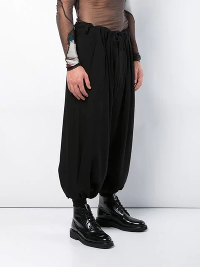 Shop Yohji Yamamoto Basic Balloon Trousers - Black
