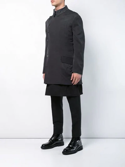 Shop Yohji Yamamoto Layered Face Embroidered Jacket - Black