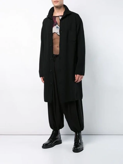 Shop Yohji Yamamoto Old Man High Neck Cardigan In Black