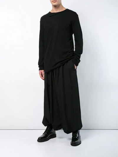 Shop Yohji Yamamoto Turnover Collar Sweater In Black