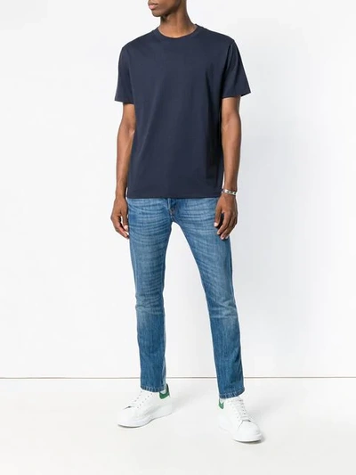 Shop Valentino Round Neck T-shirt In Blue