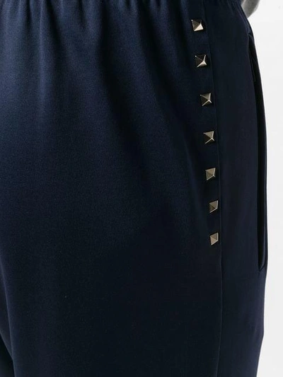 Shop Valentino Rockstud Trousers In Blue