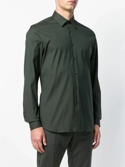 Shop Prada Classic Plain Shirt In Green