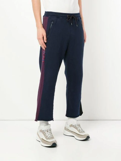 Shop Facetasm Drawstring Cropped Track Pants - Blue