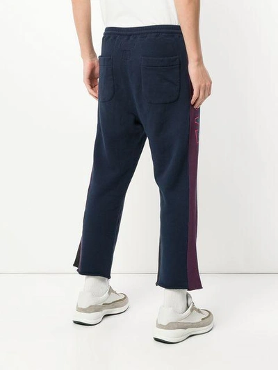 Shop Facetasm Drawstring Cropped Track Pants - Blue