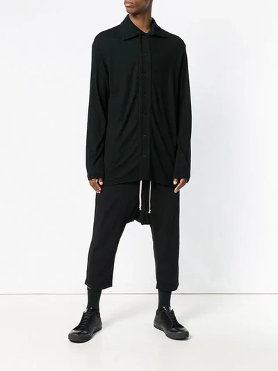 Shop Yohji Yamamoto Long Length Shirt - Black