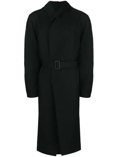 Shop Yohji Yamamoto Jersey Coat In Black