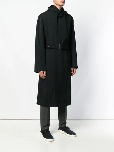 Shop Yohji Yamamoto Jersey Coat In Black