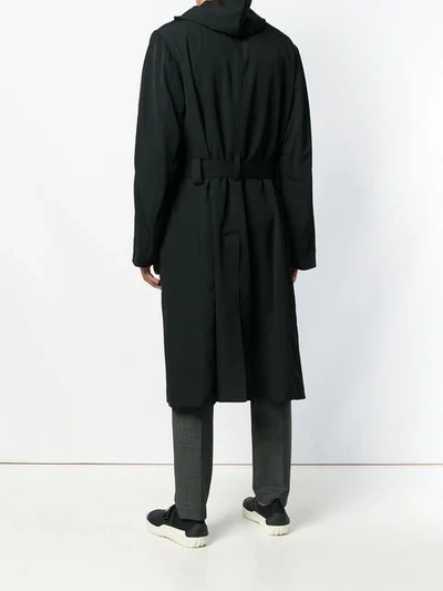 Shop Yohji Yamamoto Jersey Coat In Black
