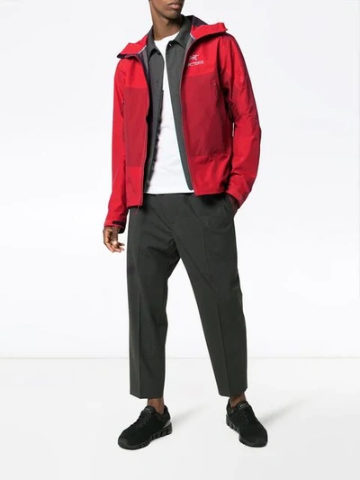 Shop Arc'teryx Red Beta Sl Hybrid Hooded Jacket