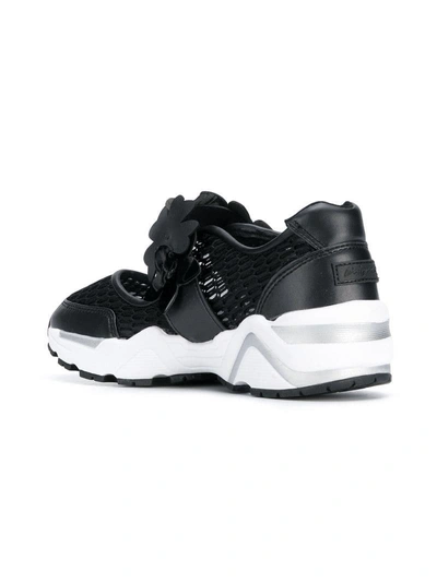 Shop Suecomma Bonnie Flower Detailed Mesh Sneakers - Black