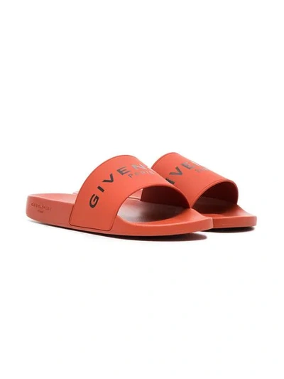 Shop Givenchy Logo Sliders In Yellow