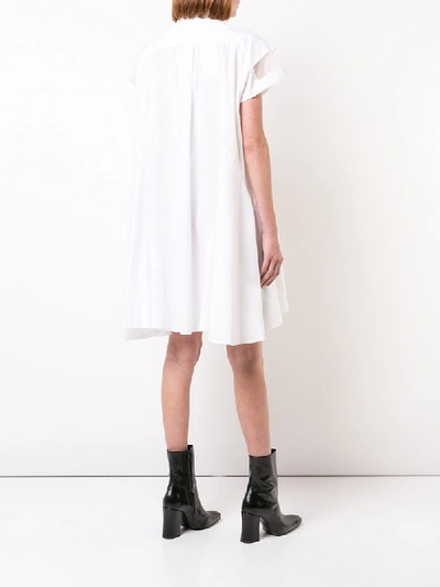 Shop Sacai Trapeze Shirt Dress - White