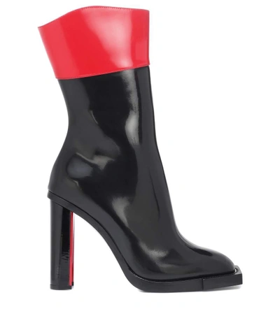 Shop Alexander Mcqueen Hybrid Leather Ankle Boots In Black