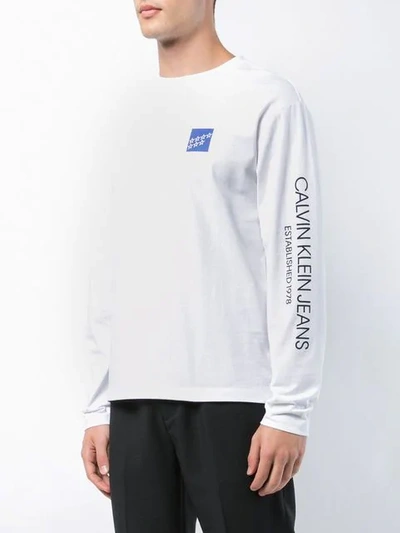 Shop Calvin Klein 205w39nyc Logo Long Sleeve T In White
